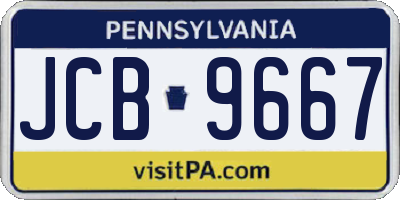 PA license plate JCB9667