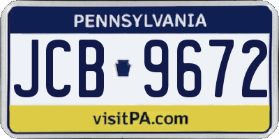 PA license plate JCB9672