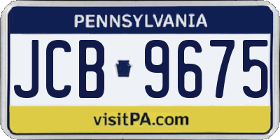 PA license plate JCB9675