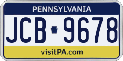 PA license plate JCB9678