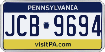 PA license plate JCB9694