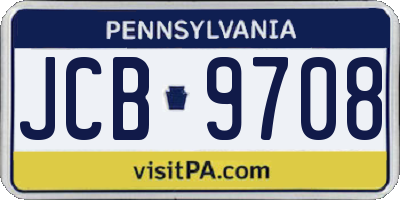 PA license plate JCB9708