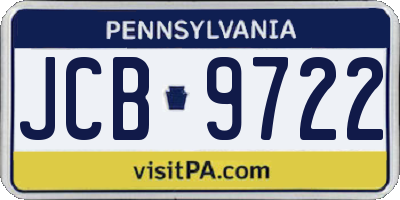 PA license plate JCB9722