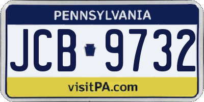 PA license plate JCB9732