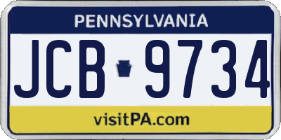PA license plate JCB9734