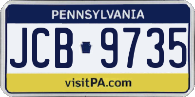 PA license plate JCB9735