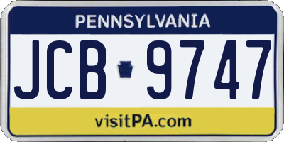 PA license plate JCB9747