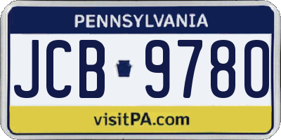 PA license plate JCB9780