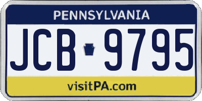 PA license plate JCB9795