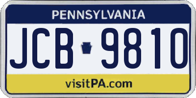 PA license plate JCB9810