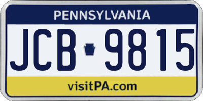PA license plate JCB9815