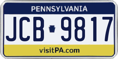 PA license plate JCB9817