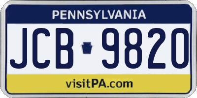 PA license plate JCB9820