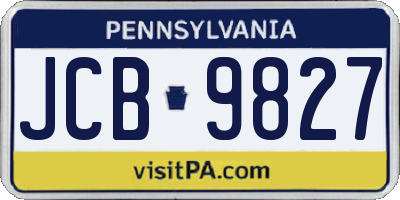 PA license plate JCB9827