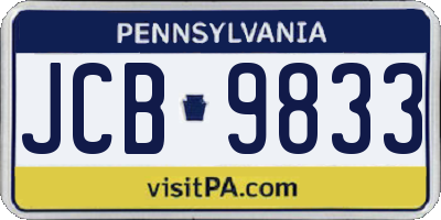 PA license plate JCB9833