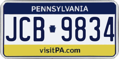 PA license plate JCB9834