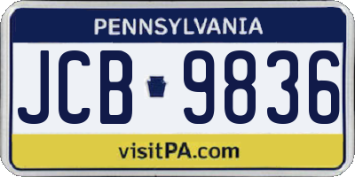 PA license plate JCB9836