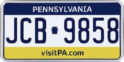 PA license plate JCB9858