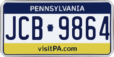 PA license plate JCB9864