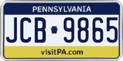 PA license plate JCB9865