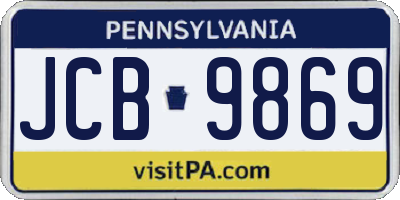 PA license plate JCB9869