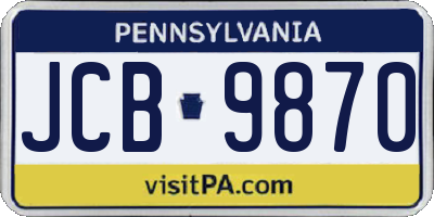 PA license plate JCB9870