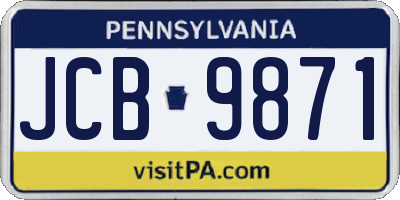 PA license plate JCB9871