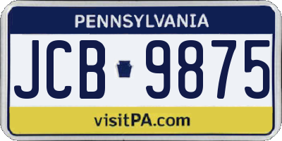 PA license plate JCB9875