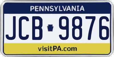 PA license plate JCB9876