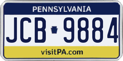 PA license plate JCB9884