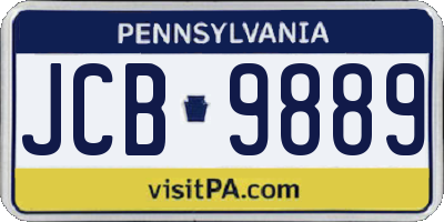 PA license plate JCB9889