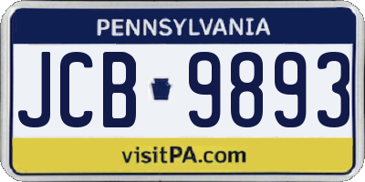 PA license plate JCB9893