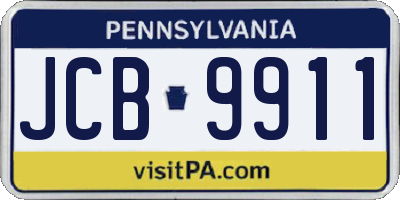 PA license plate JCB9911