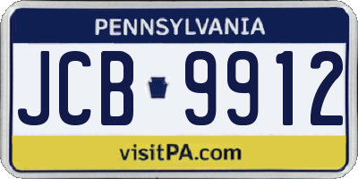 PA license plate JCB9912