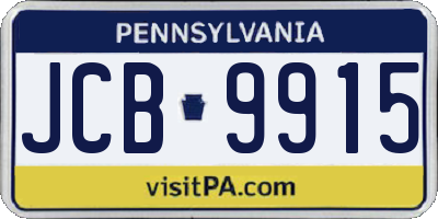 PA license plate JCB9915