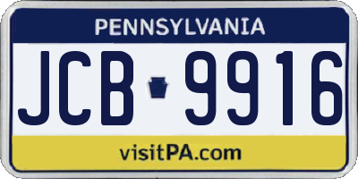 PA license plate JCB9916
