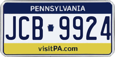 PA license plate JCB9924