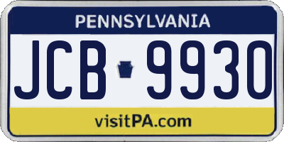 PA license plate JCB9930