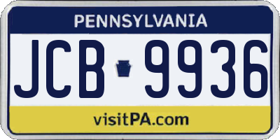 PA license plate JCB9936