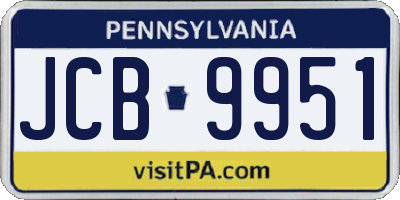 PA license plate JCB9951