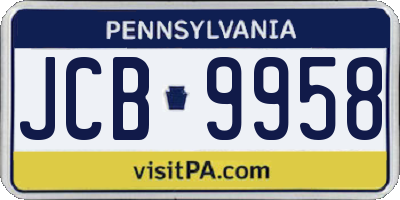 PA license plate JCB9958