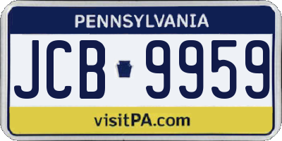 PA license plate JCB9959