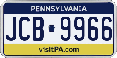 PA license plate JCB9966