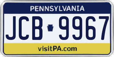 PA license plate JCB9967