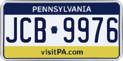 PA license plate JCB9976