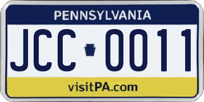 PA license plate JCC0011