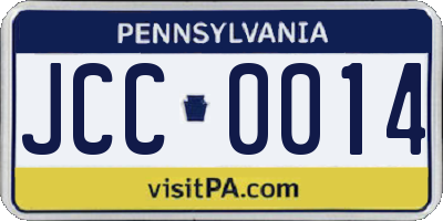 PA license plate JCC0014