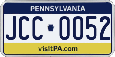 PA license plate JCC0052
