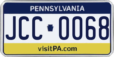 PA license plate JCC0068