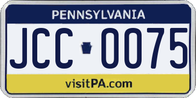 PA license plate JCC0075